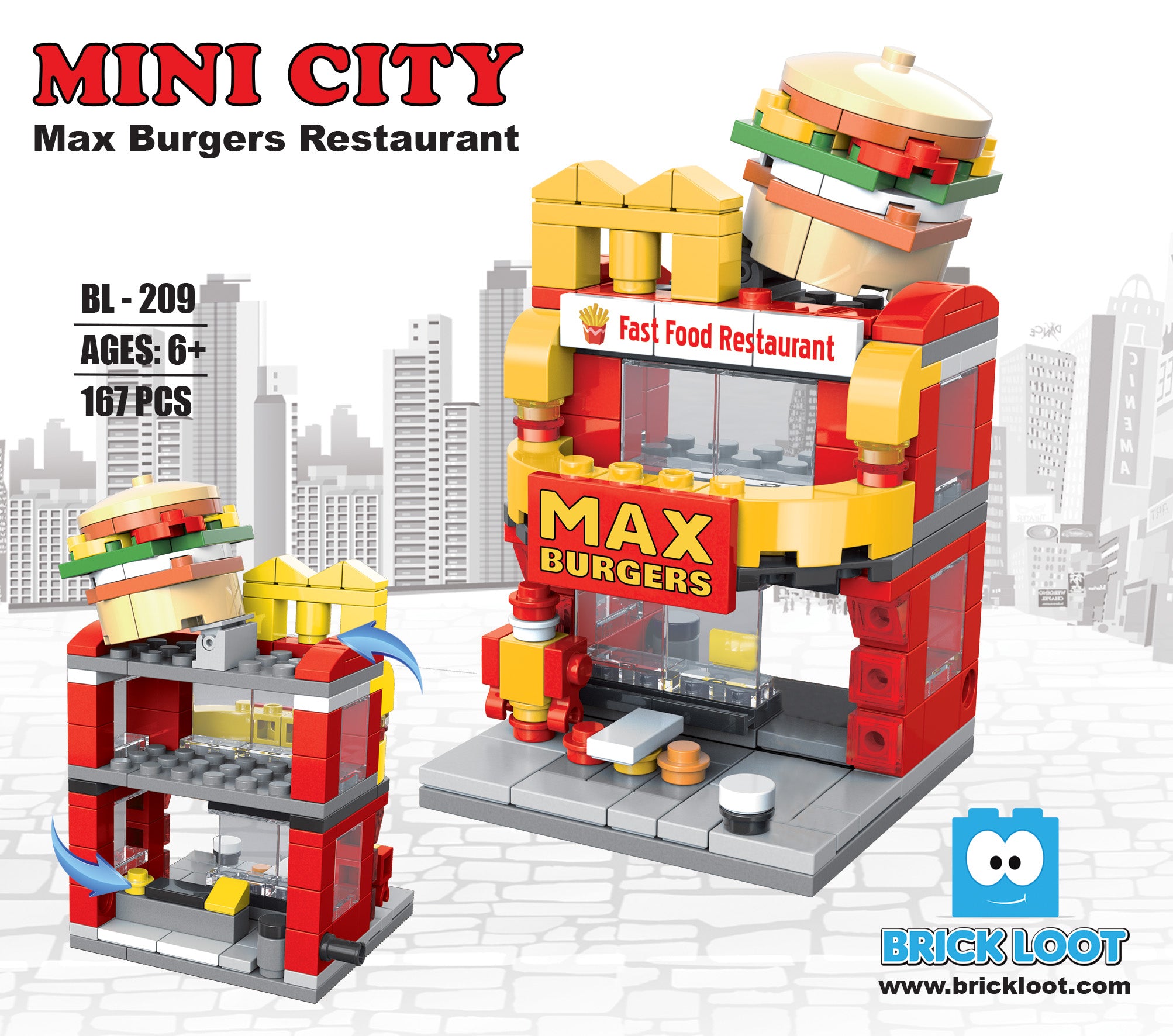 Mini City - Max Burgers Brick Set