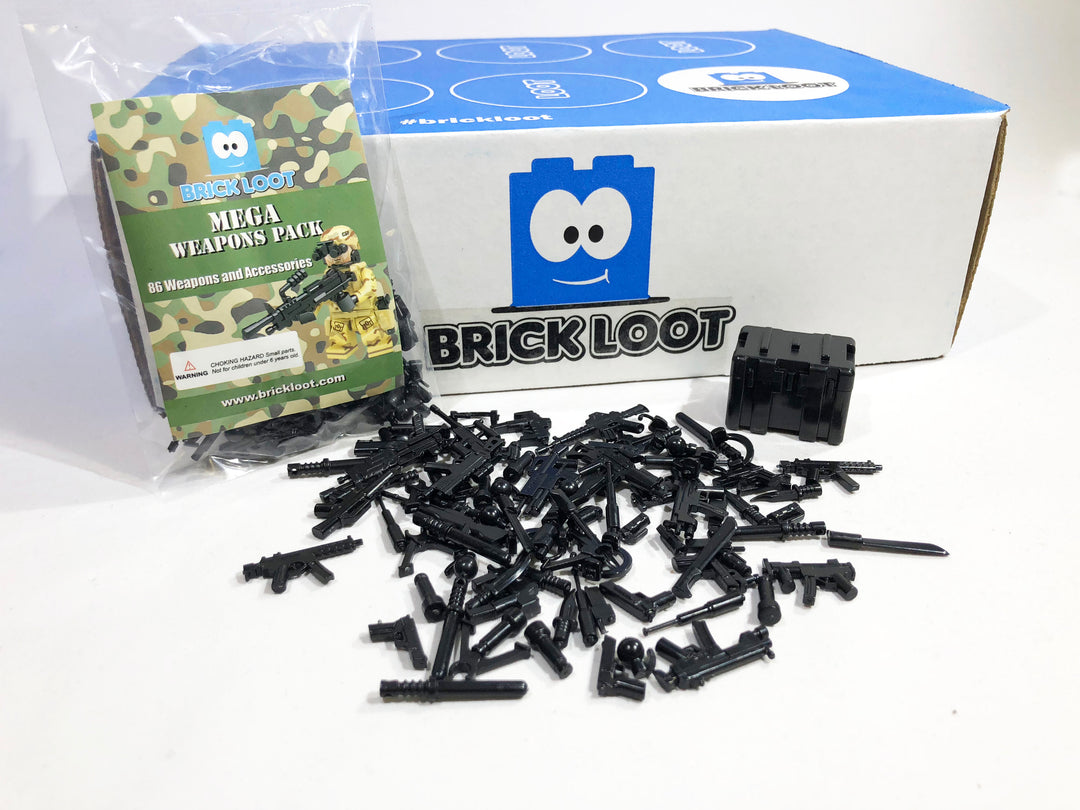 Brick Loot Exclusive Minifgure Weapons 86 Pack 100% LEGO® Compatible