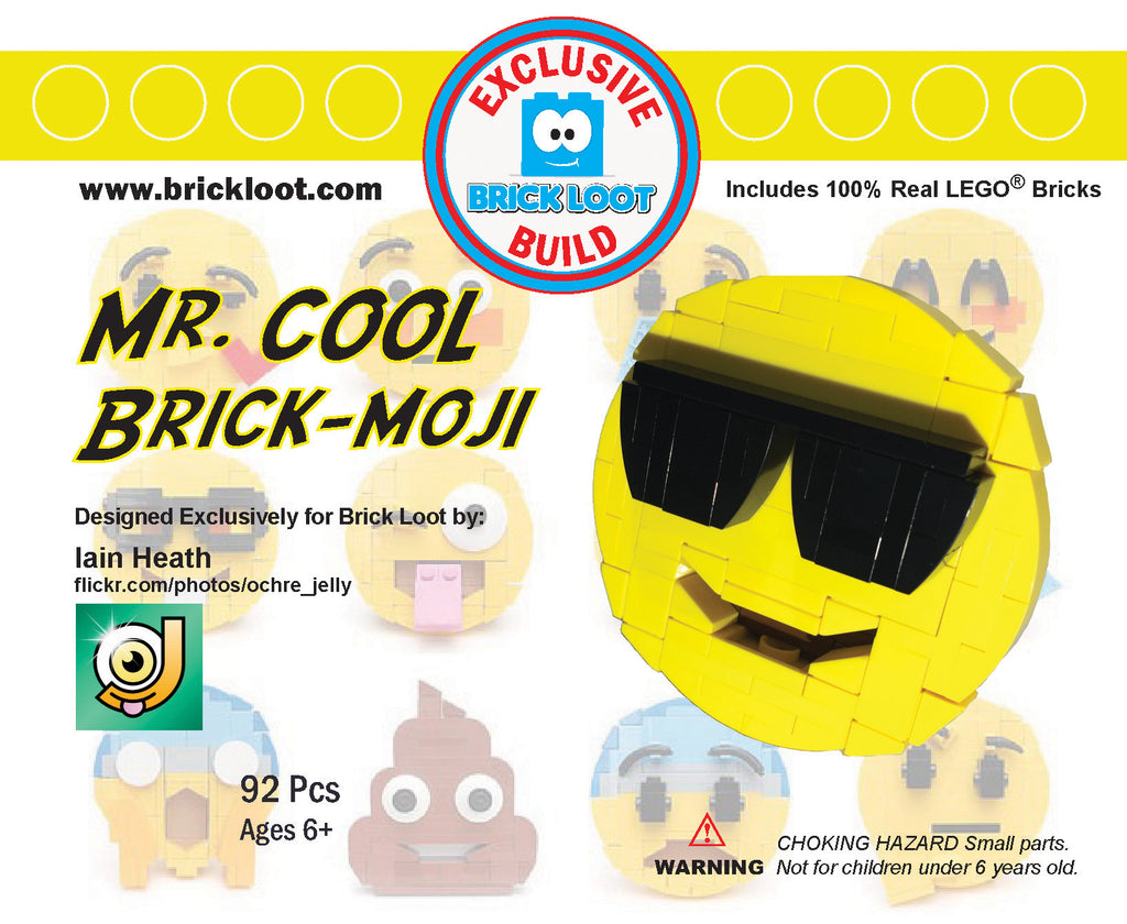agitation krystal agitation Brick Loot Mr. Cool Brick-moji Emoji by Iain Heath - 100% LEGO Bricks
