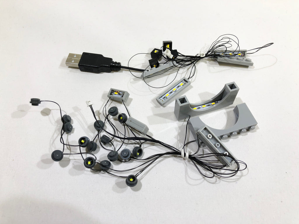 Brick Loot light strings with 34 LEDs, custom-designed for the LEGO NASA Apollo 11 Lunar Lander set 10266.