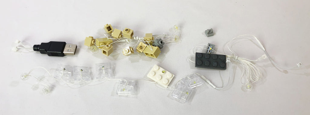 LED light strings, powered by USB, custom-made for the Brick Loot LED Lighting Kit for LEGO Architecture Skyline Collection New York 21028.