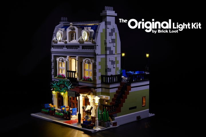 Brick Loot LED Lighting Kit for LEGO® Parisian Restaurant set 10243 - interior and exterior lights in the front and back!