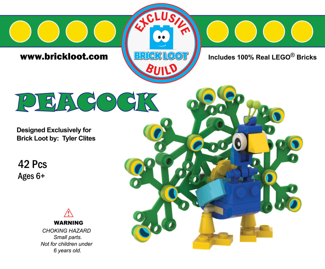 Exclusive Brick Loot Build Peacock – 100% LEGO Bricks