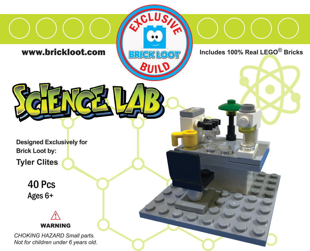 Exclusive Brick Loot Build Science Lab Desk - 100% LEGO Bricks