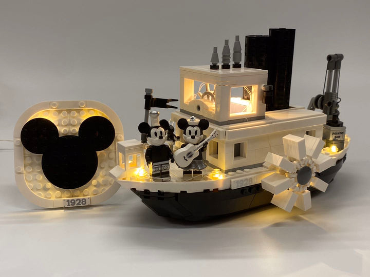 Brick Loot LEGO Disney Steamboat Willie Set 21317 Custom LED Light kit