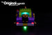 Back view of the LEGO Batman Movie The Joker Notorious Lowrider set 70906 with the Brick Loot LED Light Kit installed.