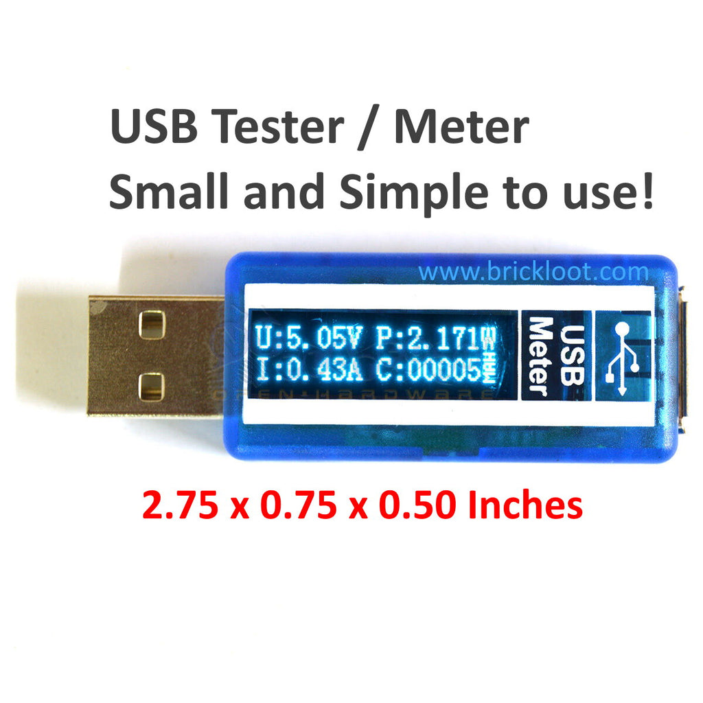 stof Ved en fejltagelse Klæbrig USB Charger Capacity Power Voltage Amp Detector Tester and Meter – Brick  Loot