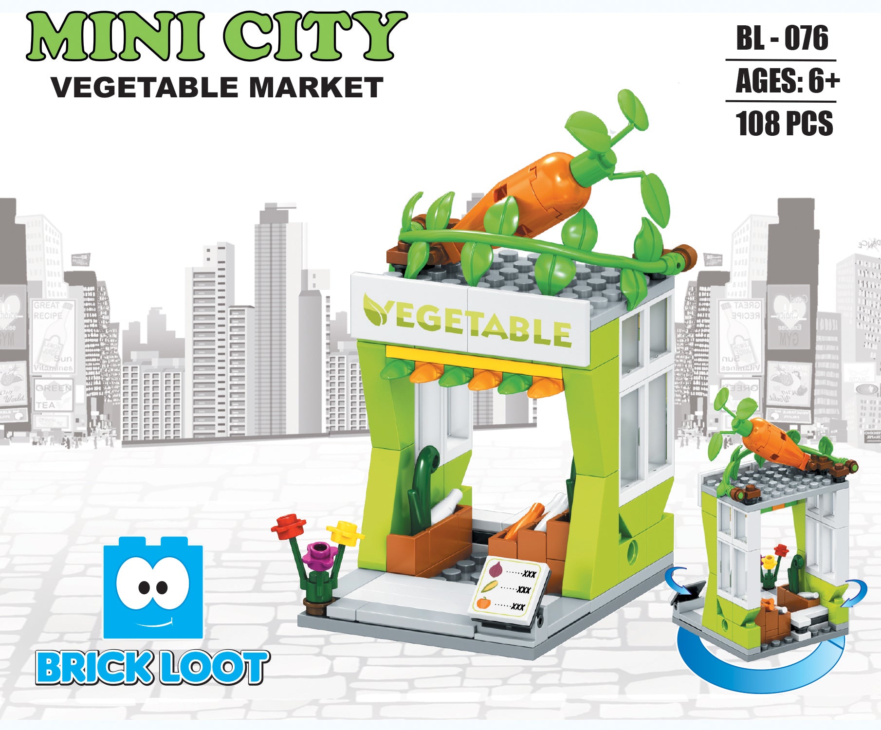 Brick-Loot-Custom-Brick-Set-Mini-City-Vegetable-Market
