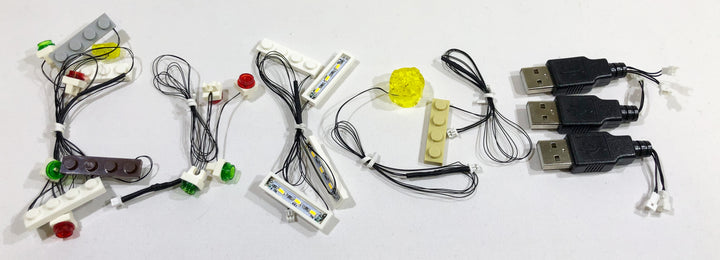 Handmade LED Light strings, custom designed by Brick Loot for the LEGO Winter Village Holiday Bakery set 10216.