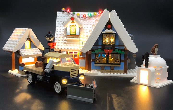 Brick Loot Original LED Light Kit for LEGO® Creator Expert Winter Village Cottage set 10229. Every part of this set is lit up with our kit. Beautiful for display and fun for play in the day and at night!