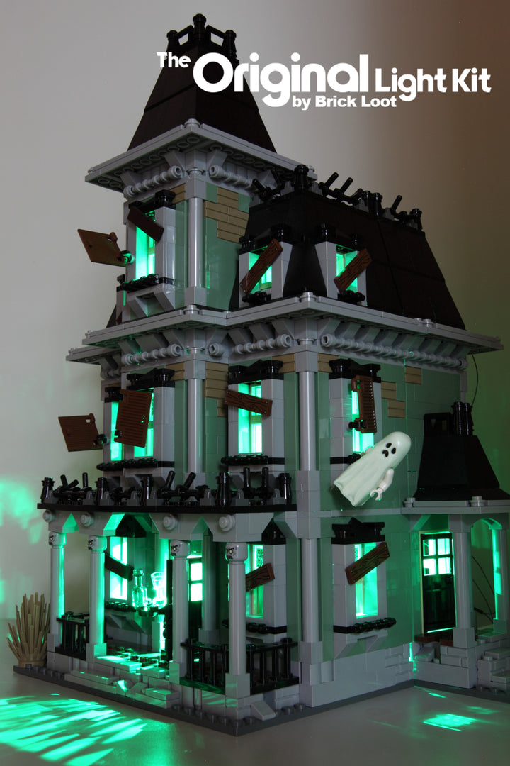 Brick Loot LED Lighting Kit for the LEGO Monster Haunted House set 10228. Brilliant lights at all times of day or night. 