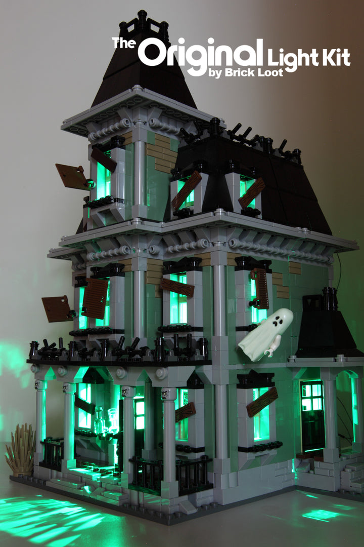 Brick Loot LED Lighting Kit for the LEGO Monster Haunted House set 10228. Brilliant lights at all times of day or night. 