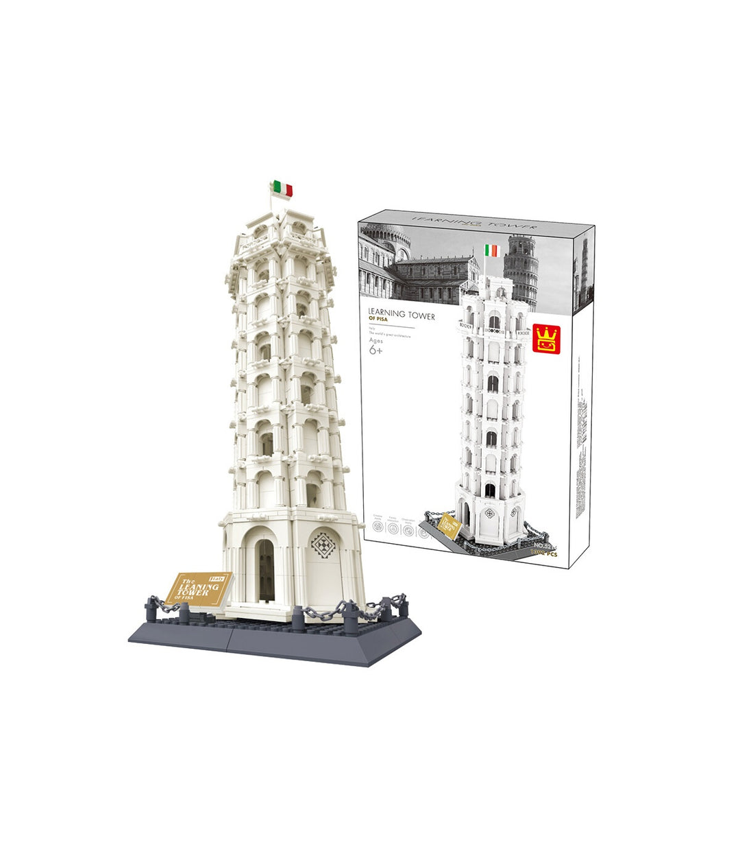 WANGE 5214 Intricate brick set of the Leaning Tower of Pisa. Box design may vary. Sold by Brick Loot with or without the retail box. 